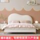 北欧布艺床小户型奶油风网红少女床云朵床现代简约丝绒箱体双人床
