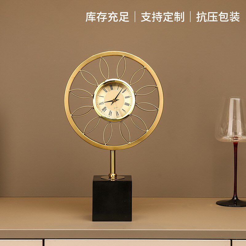 现代简约座钟客厅钟表摆件家用时尚台式时钟摆放创意个性家居台钟