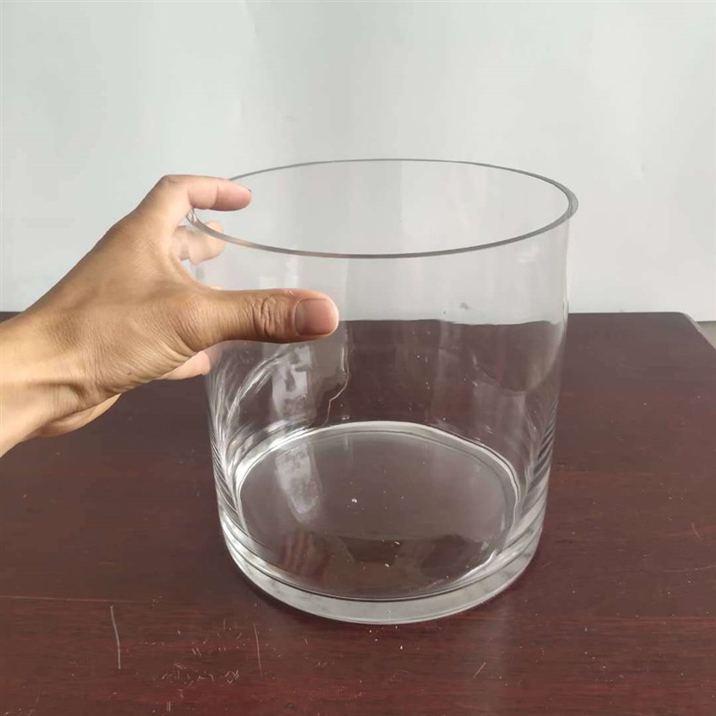 加工定制圆柱形直筒花瓶人工机吹压制可根据尺寸开模生产圆球几何