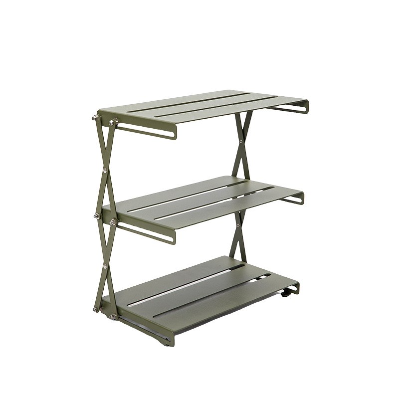 户外置物架家居折叠多功能三层便携桌面铝合金不锈钢收纳架露营架