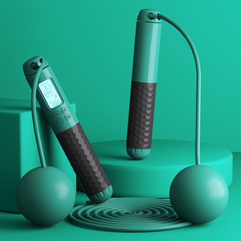 新款负重无绳计数跳绳健身锻炼专业运动电子绳成人重力两用款