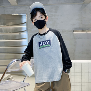 儿童秋装 男童长袖 纯棉上衣 打底衫 大童男孩秋季 T恤春秋款 2023新款