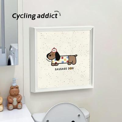 洗澡置物架折叠打孔壁画神器放衣服收纳箱厕所卫生间浴室腊肠狗免