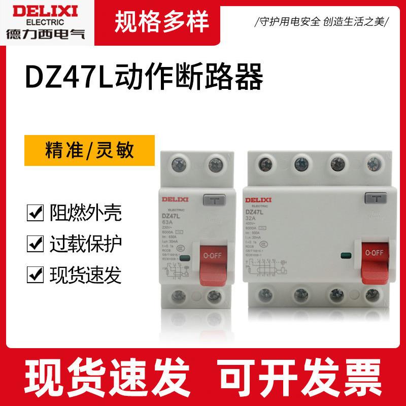 电磁漏电保护器DZ47L1E家用2P 32A 漏保40A63A空气开关断路