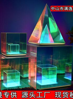 跨境创意亚克力魔方灯客厅卧室桌灯LED幻彩RGB装饰酒吧氛围台灯