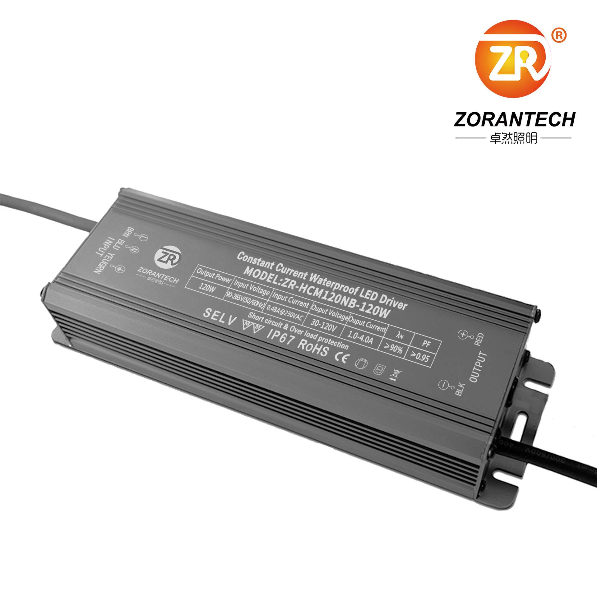 led驱动电源120W投光灯恒流防水电源控制器智能0-10v调光电源