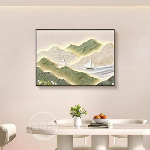 背有靠山电表箱装饰画奶油风免打孔遮挡电线箱电源总开关网络挂画