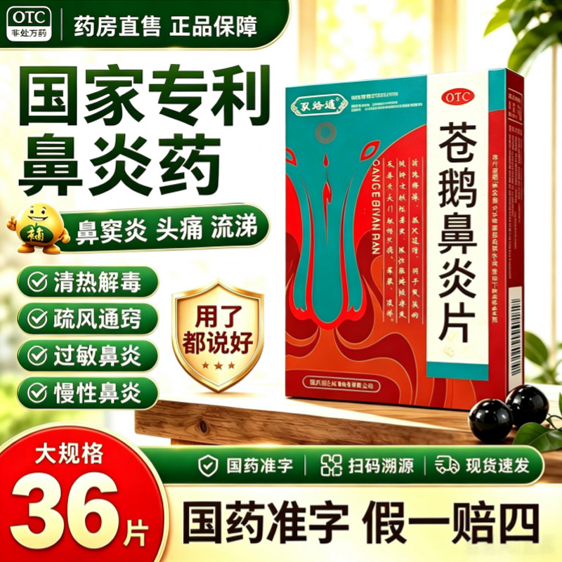 [双路通]苍鹅鼻炎片24片/盒图片