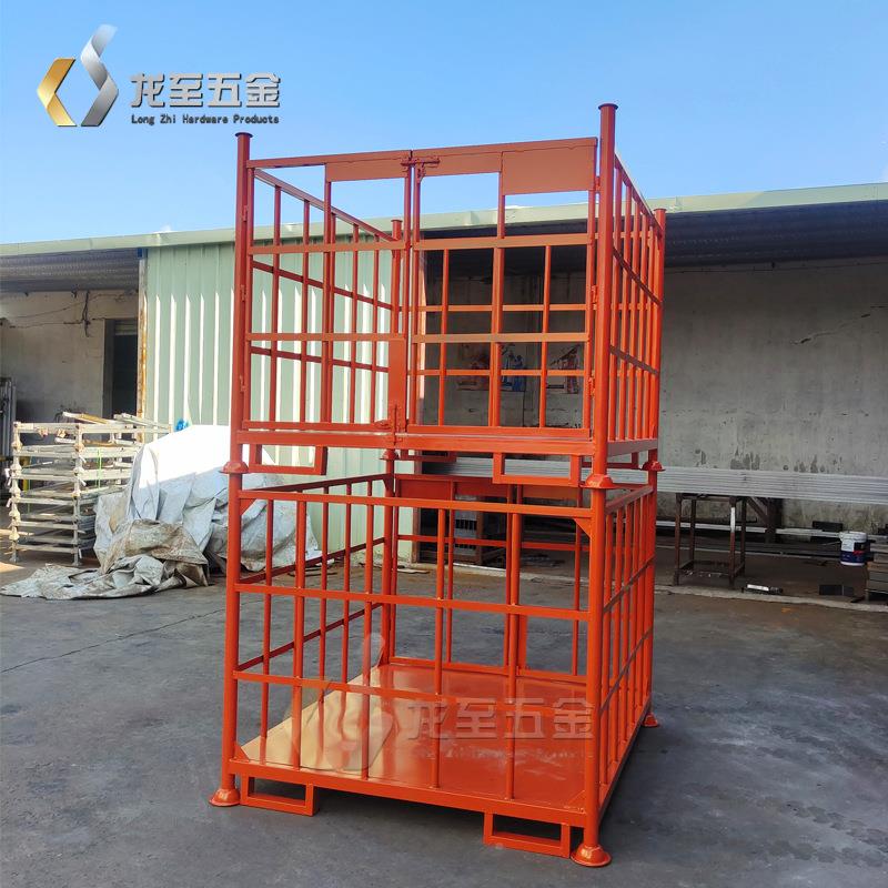工直销汽车胎铁8轮筐可堆式周转框堆厂垛架可折拆卸金属叠堆垛架