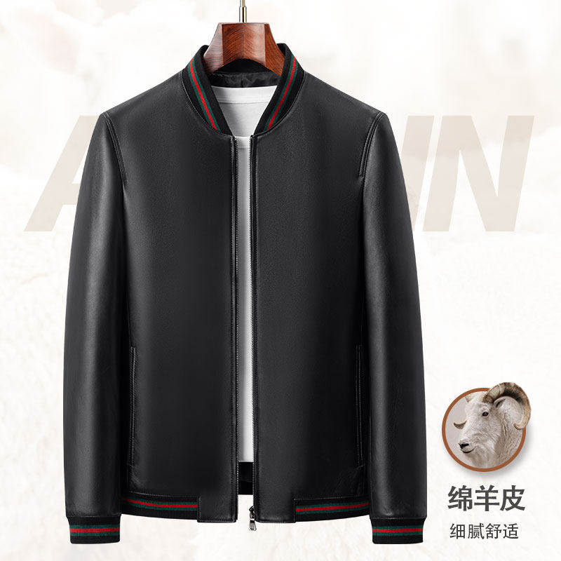 进口绵羊皮真衣男士青年棒