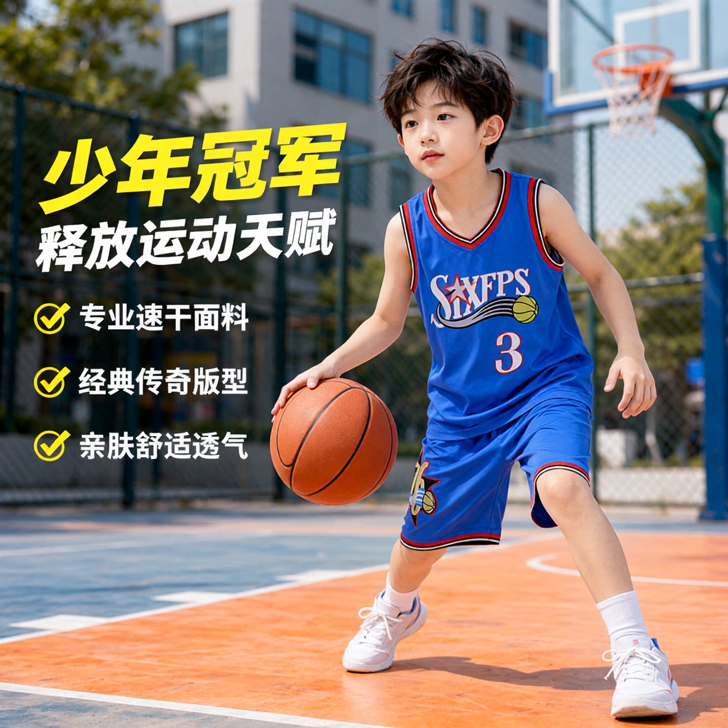 艾弗森球衣3号儿童篮球服套装费城76人男童艾佛森答案运动背心女