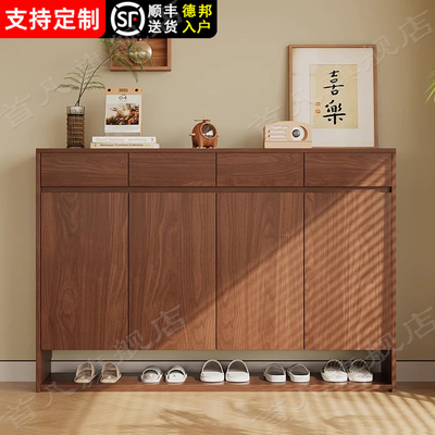 实木鞋柜家用门口一体靠墙收纳
