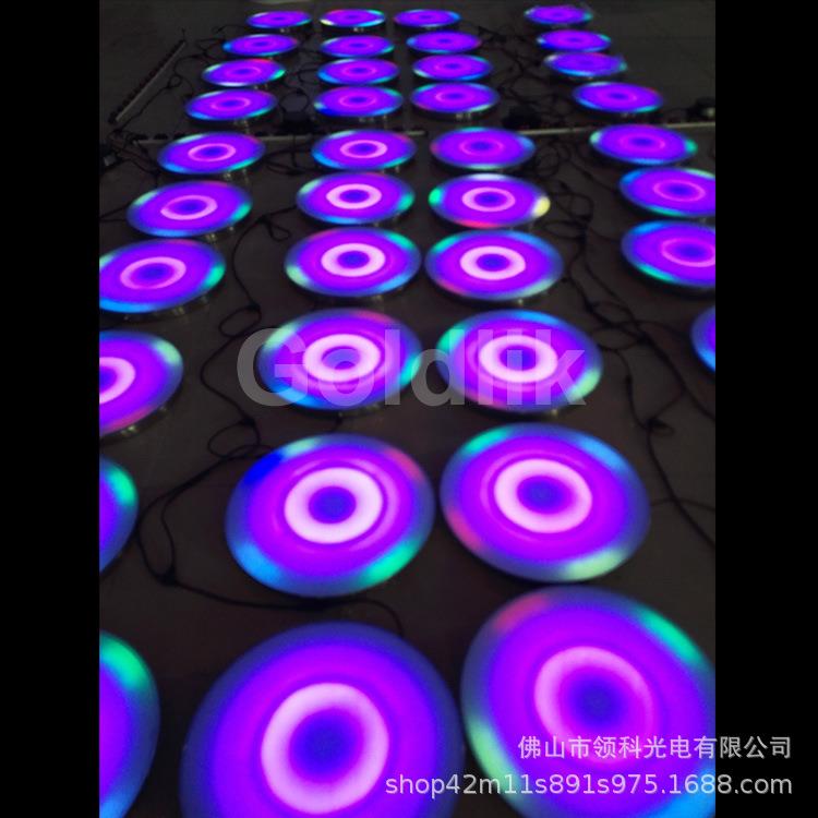 工厂直销 LED发光感应舞台地砖 圆形人体互动彩虹跑跳跳板