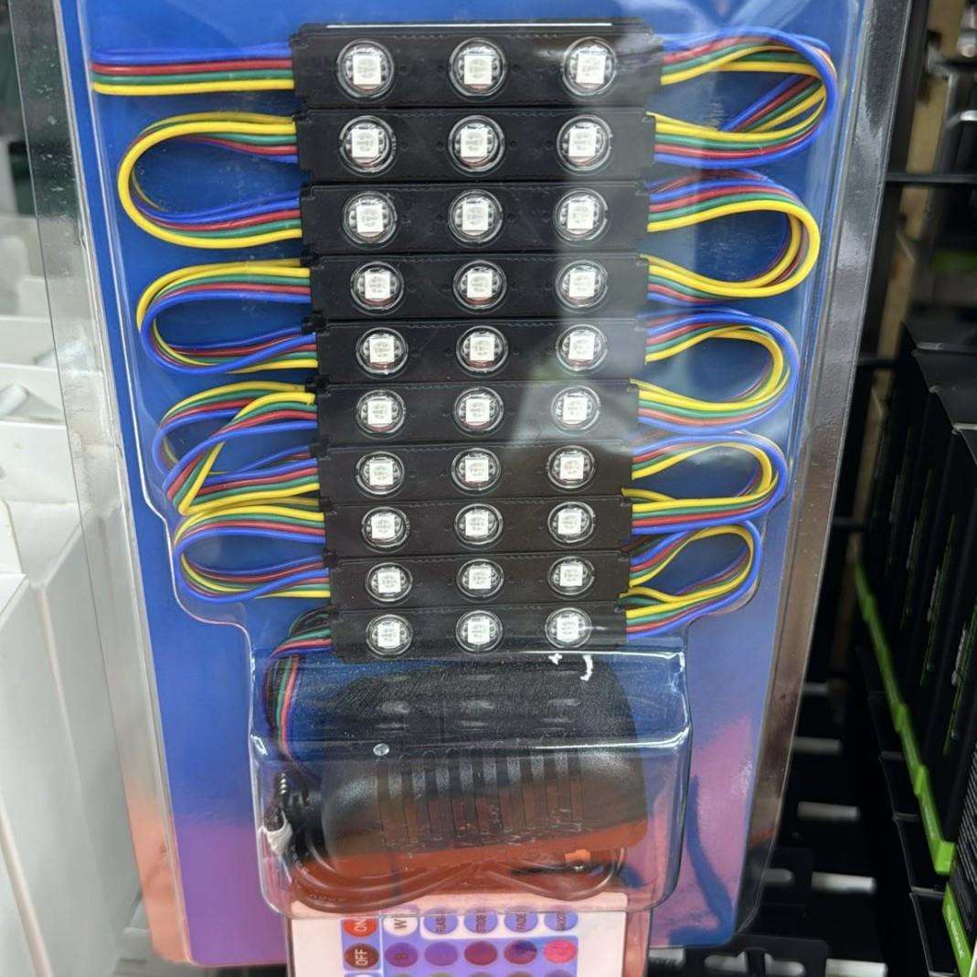 厂家直销RGB注塑模组5050七彩防水模组黑壳套装LED背光源模组