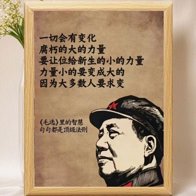 毛主席毛选语录伟人照片做成相框送朋友生日礼物客厅书房装饰画