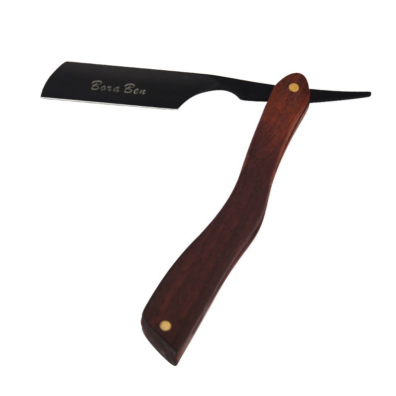 现货老式测须刀刮胡刀手动经典测发刀刮刀剃刀老式刮脸刀红梨木柄