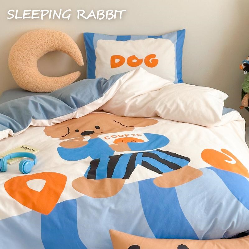 卡通纯棉床上四件套新款可爱全棉床单被罩床笠学生U宿舍三件套床