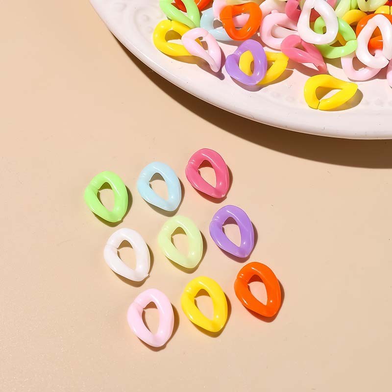 亚克力糖果色开口链条扣 手工饰品diyK耳环手链配件简约链条配件