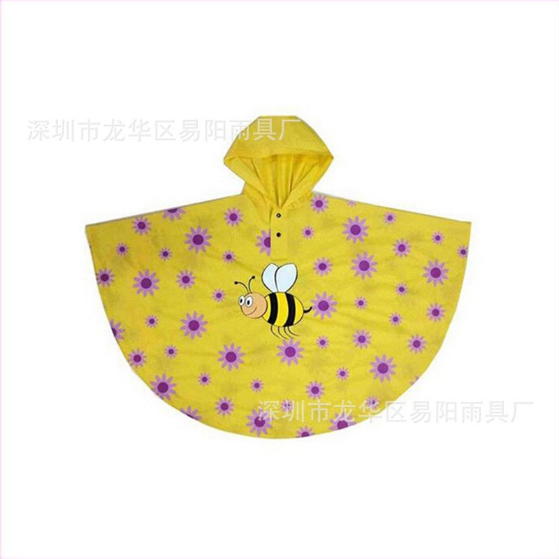 儿童斗篷式雨衣PVC加厚多样环保防水半圆形雨披可爱卡通雨披定制