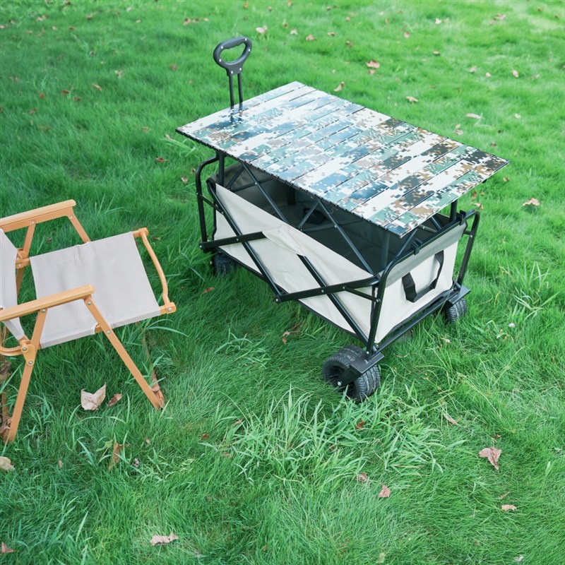网红摆摊可折叠小推车露营车户外推车营地车拖车野餐手拉车露营