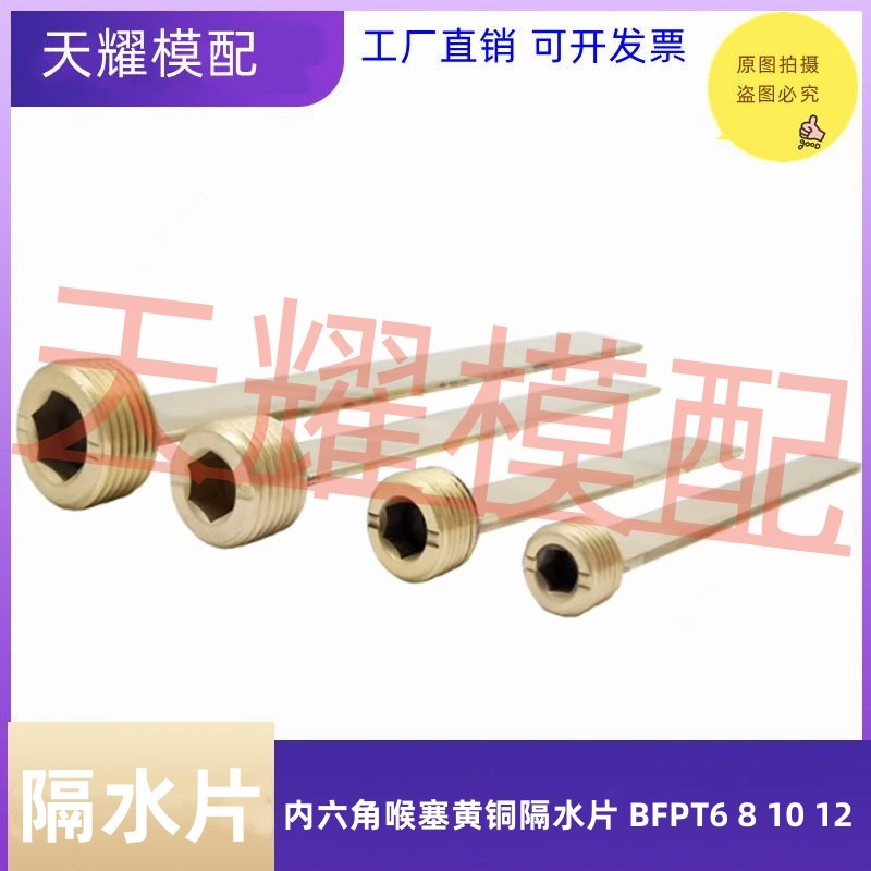 米标日标标准带内六角喉l塞黄铜隔水片BFPT6 BFPT8 BFPT10 BFPT12