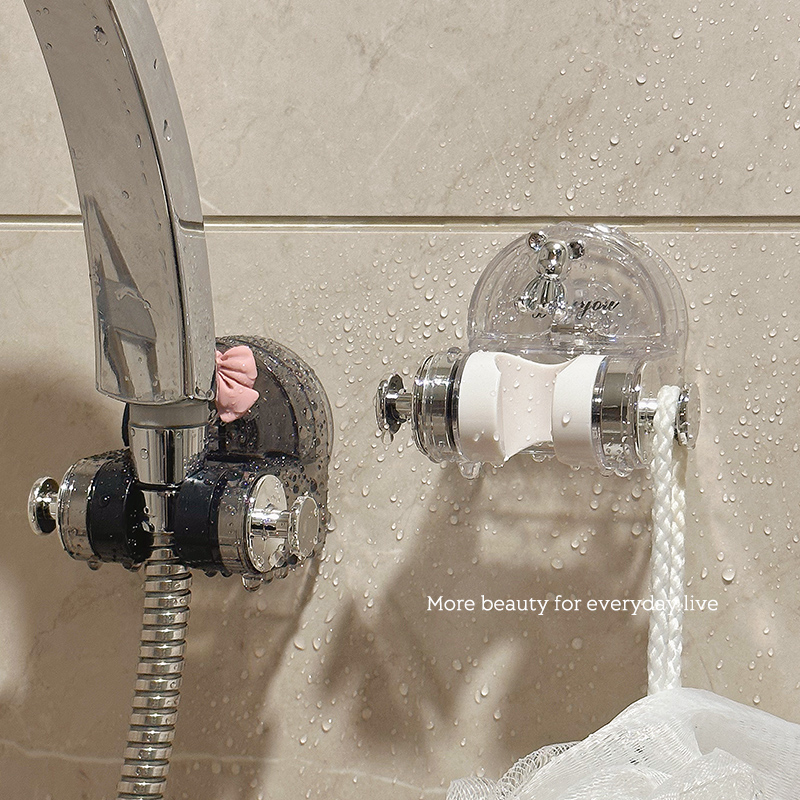 卡通淋浴花洒支架可调节喷头免B打孔固定吸盘式可移动浴室化妆室