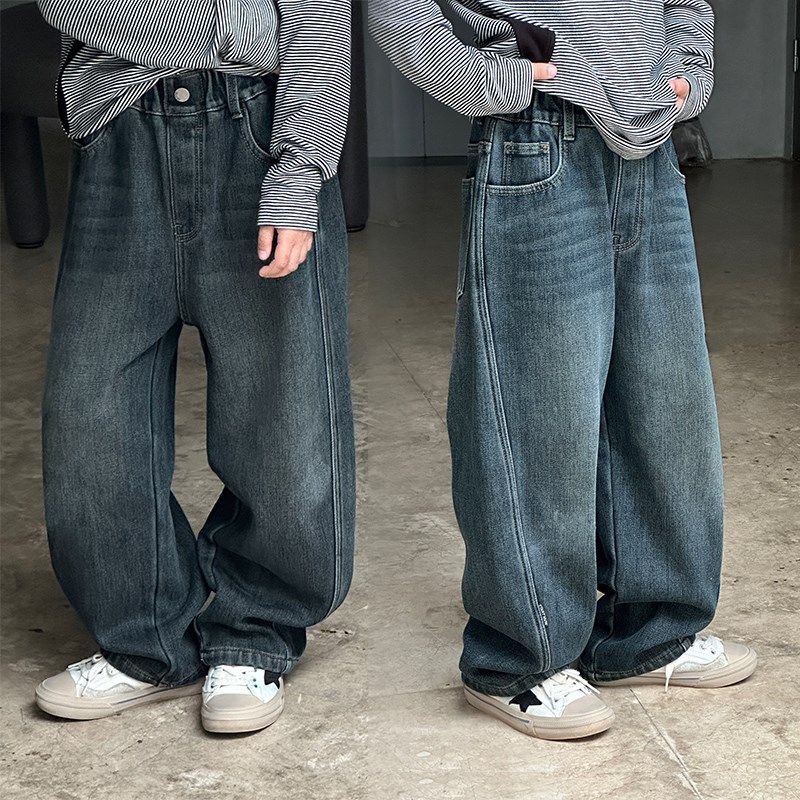 早春女童直筒牛仔裤童装男童2025休闲裤童装单裤儿童裤子洋气长裤,童装/婴儿装/亲子装,儿童牛仔裤,淘宝优惠券,粉丝福利购,淘宝优惠卷