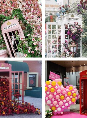 欧式电话亭道具铁艺装饰信箱网红店邮筒套装美陈拍摄模型邮筒信箱