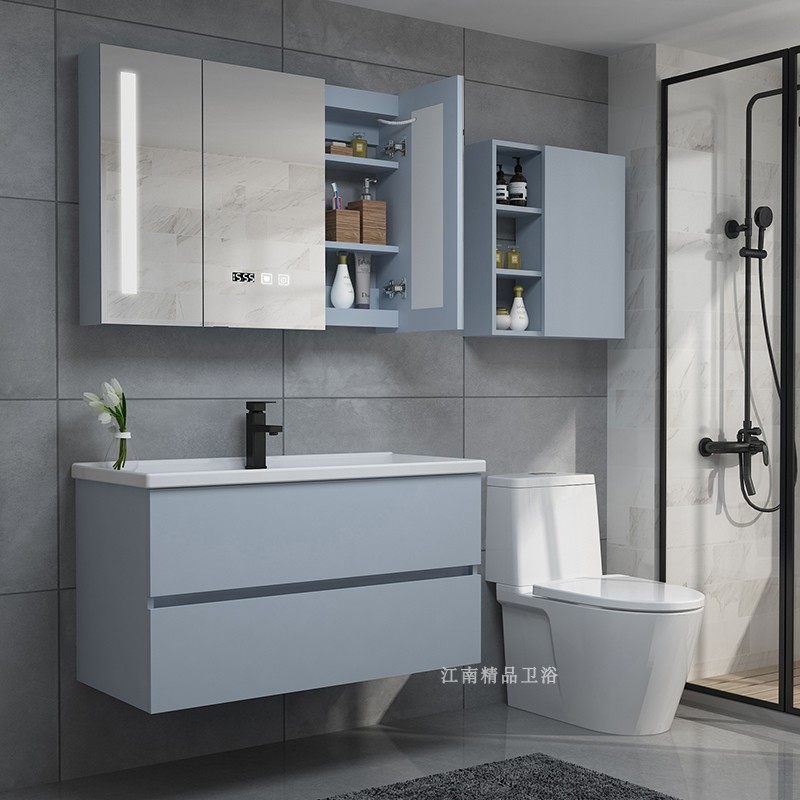 北欧轻奢美d式橡木浴室柜智能镜柜落地洗脸盆洗手盆洗漱台盆柜A00,家装主材,浴室柜,淘宝优惠券,粉丝福利购,淘宝优惠卷