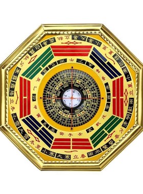 老式罗盘仪九宫八卦镜家用门口挂件周易镜子太极八V卦指南针摆件