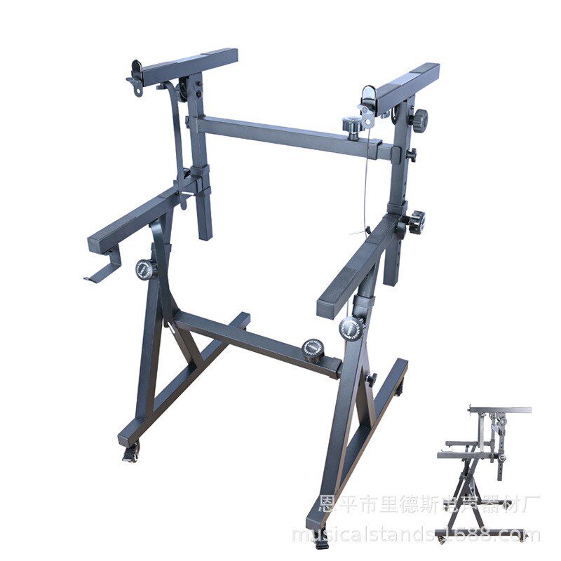 双层电子琴架电钢琴表演架带轮可推动