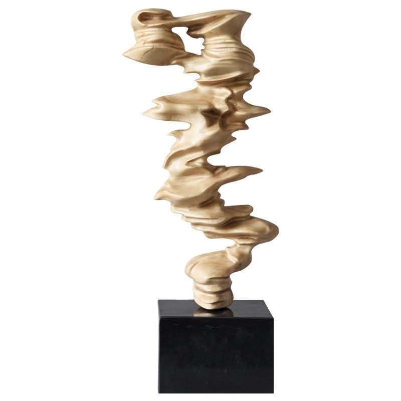 天然大理石雕塑底座电q视柜旁落地E摆台侘寂风黄洞石茶室玄关摆件