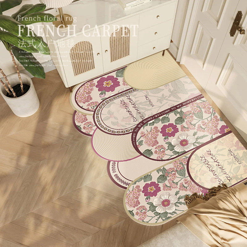 法式碎花入户门地垫可擦免洗pvc地毯门垫L进门美式门口脚垫可裁剪,居家布艺,入户地垫,淘宝优惠券,粉丝福利购,淘宝优惠卷