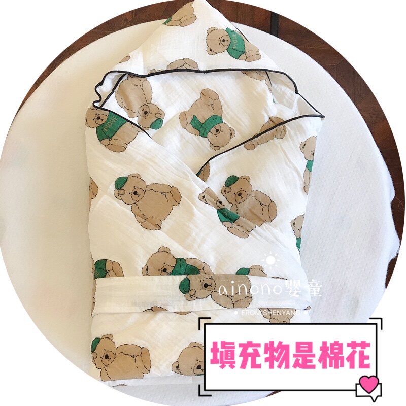 新生婴儿棉花抱被 春季薄被 秋冬厚保暖J外出棉花包裹被子初生婴