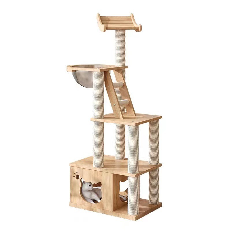 实木猫爬架大型猫窝一体猫树木质猫架别墅太空舱多猫用跳台