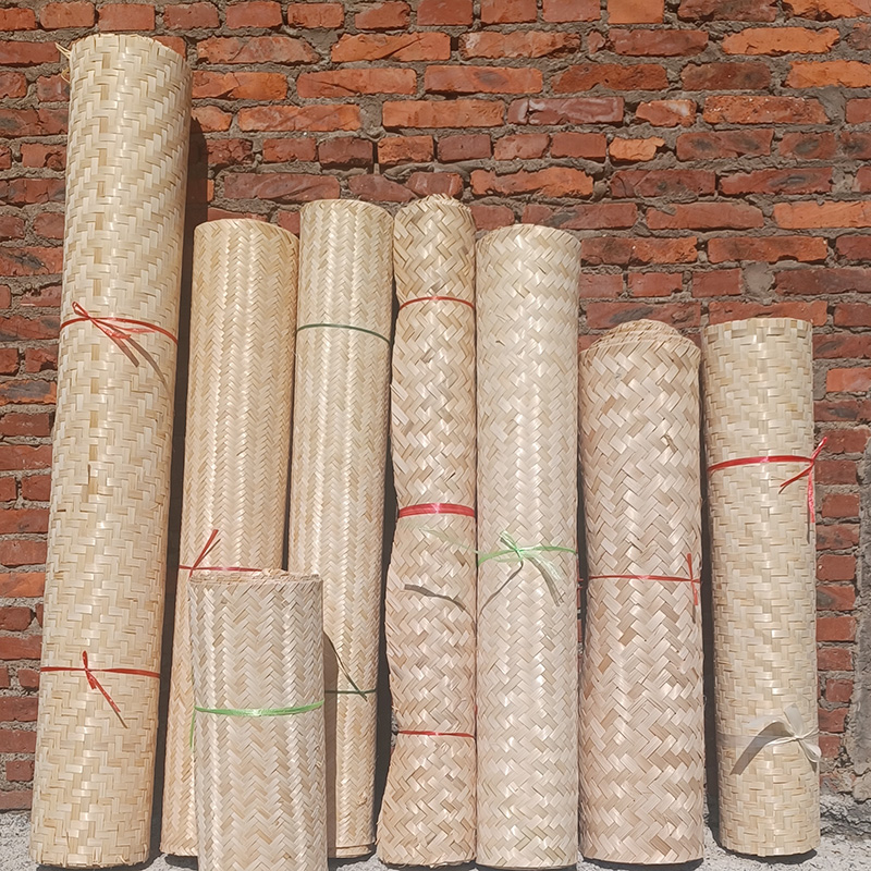 装修悬吊式天花板竹席民宿饭厅天花板隔断装饰墙面仿碳化竹编织品