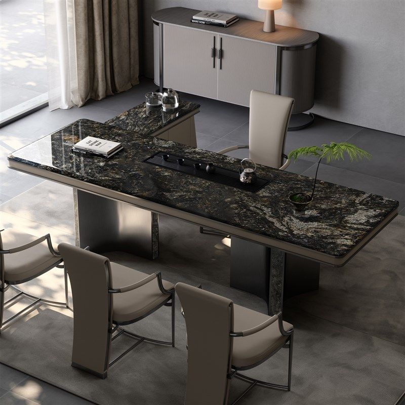 天然铂金钻奢石茶桌大茶台简约大板泡茶桌办公室创意茶桌椅组合,住宅家具,家用茶台/茶桌,淘宝优惠券,粉丝福利购,淘宝优惠卷