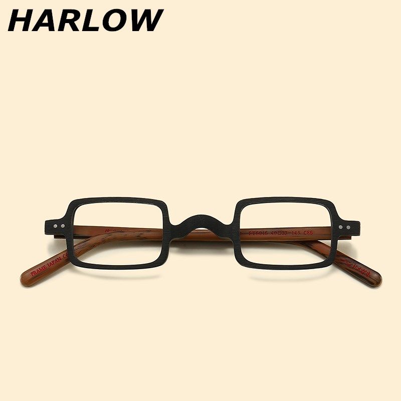 小方框木纹木质眼镜框小脸男女小号潮复古近视眼镜可配度数眼镜架
