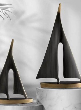 一帆风顺帆船高级感小众轻奢w高档酒柜电视柜书架装饰品办公室摆