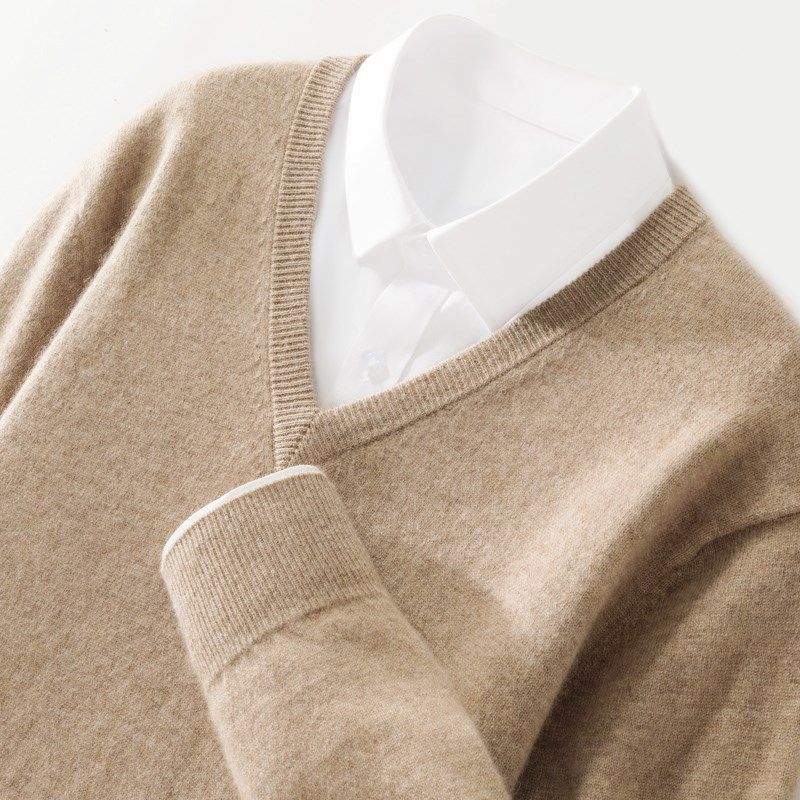 100%纯山羊绒衫男V领打底衫内搭秋冬新款长袖套头休闲毛衣针织衫,男装,羊绒套衫,淘宝优惠券,粉丝福利购,淘宝优惠卷