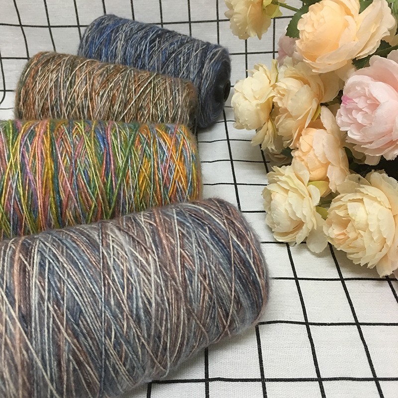 段染迷彩棉毛线亲肤diy手工编织中粗线秋冬毛衣围巾披肩线 棒针线