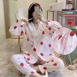 纯棉纱产后J200斤做月子孕妇睡衣 薄款 夏天大码 月子服七月份7夏季