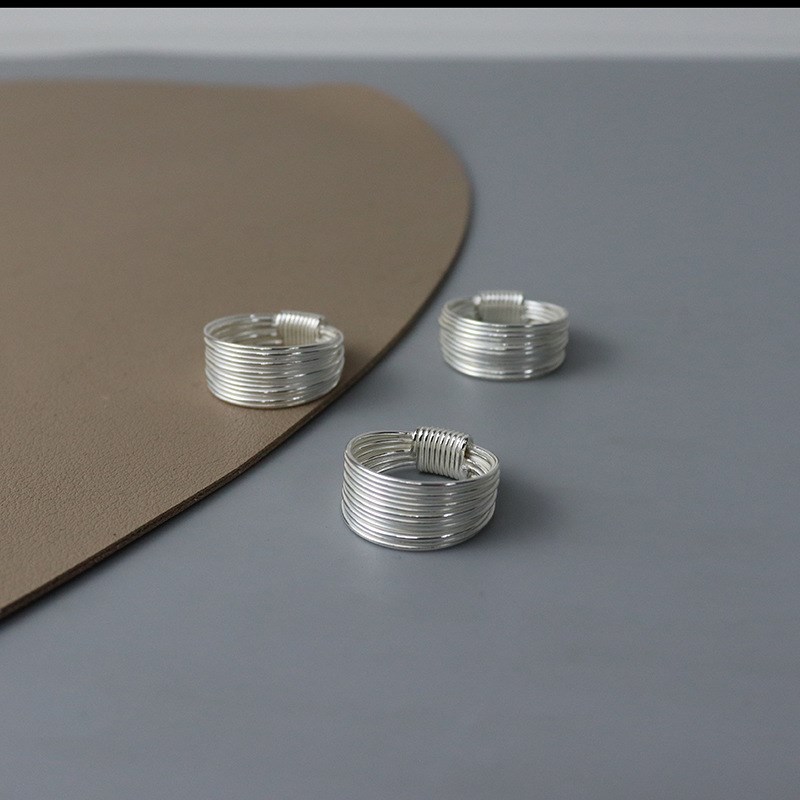 缠绕细丝纯银戒指简单精致小众设计高级感复古多层2022年新款指环