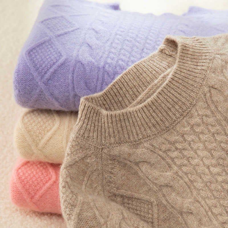 插肩袖儿童半高领套头羊绒衫女童男童装打底毛衣麻花韩版加厚秋冬