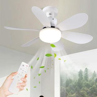 风扇灯卧室厨房led节能家用卧室吸顶吊灯遥控一体吊扇 E27螺口新款