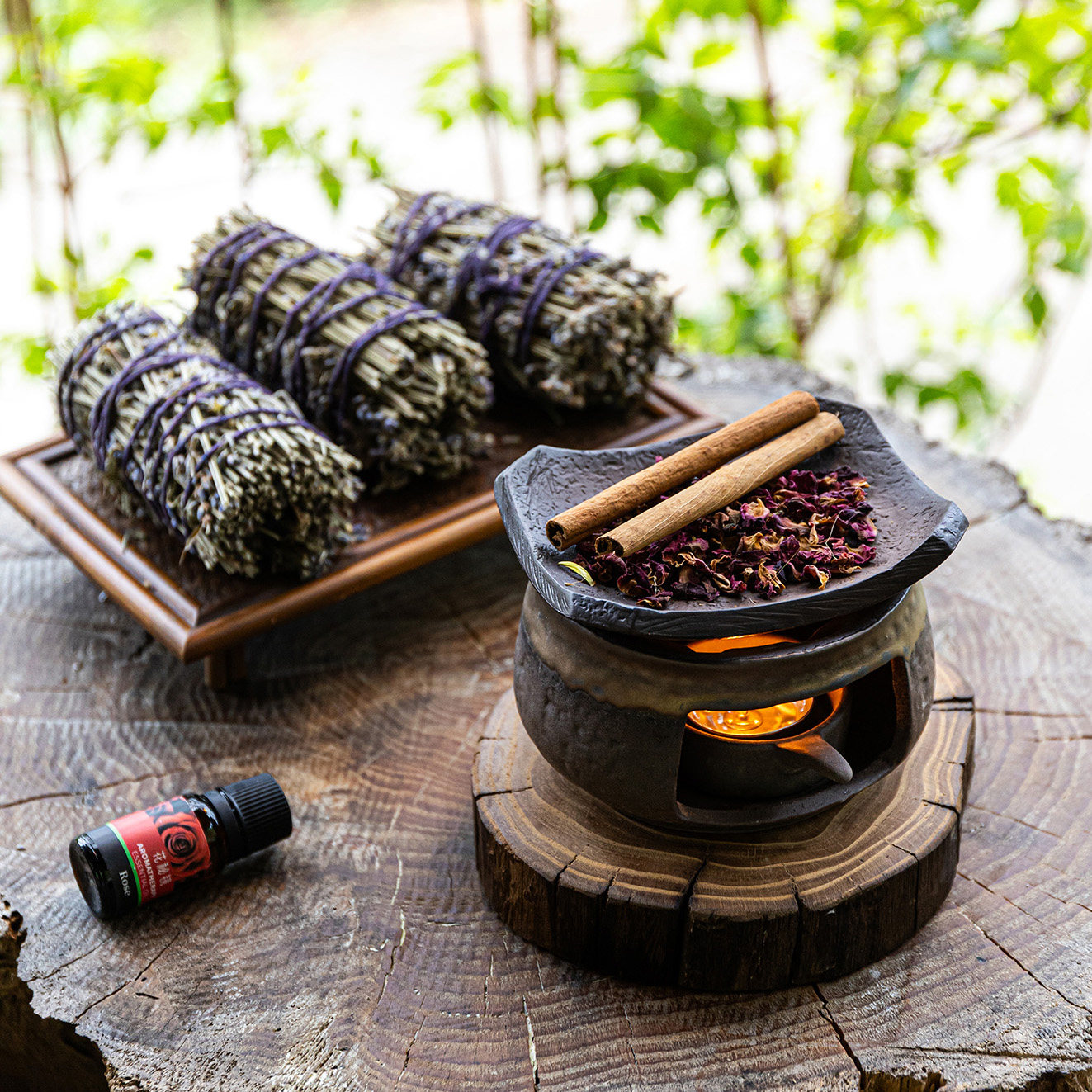 粗陶手作复古烘烤炉陶瓷茶台雪松香薰器烤茶炉家用客厅蜡烛香薰炉