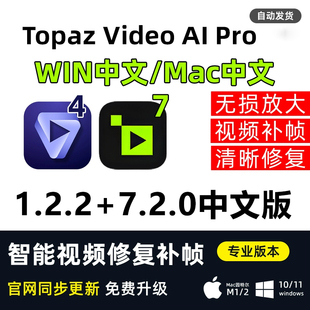 pro 7.2.0视频无损模糊清晰放大修复补帧超分辨率 Video Topaz
