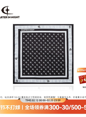 QUARTER IN NIGHT 星月满印撞色丝巾 复古美式搭配高级感潮流