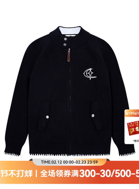 QUARTER IN NIGHT贝壳绣开衫毛织外套 美式复古休闲街头潮流