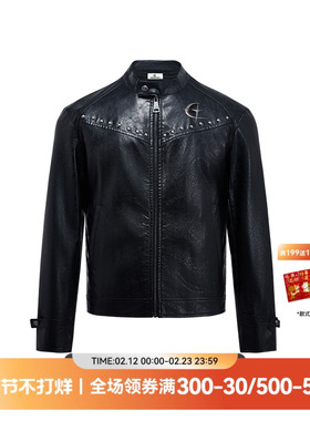 QUARTER IN NIGHT蜡染皮夹克外套 美式复古休闲街头潮流